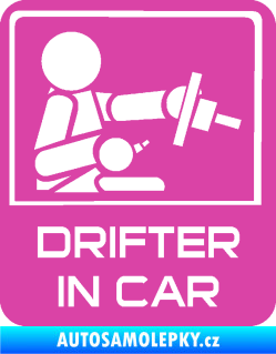 Samolepka Drifter in car 004 růžová