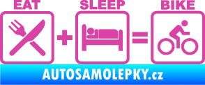 Samolepka Eat sleep bike růžová