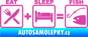 Samolepka Eat sleep fish růžová