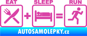 Samolepka Eat sleep run růžová