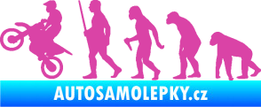 Samolepka Evoluce 002 motokros levá růžová