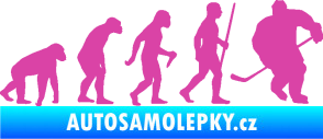 Samolepka Evoluce 003 hokej pravá růžová