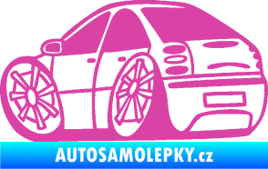 Samolepka Fiat Bravo karikatura levá růžová
