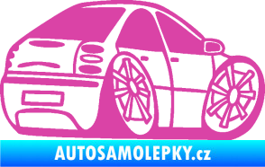 Samolepka Fiat Bravo karikatura pravá růžová