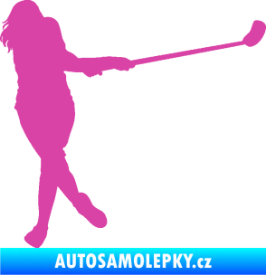Samolepka Florbal 006 pravá  růžová