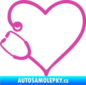 Samolepka Fonendoskop 002 levá  zdravotní sestřička růžová