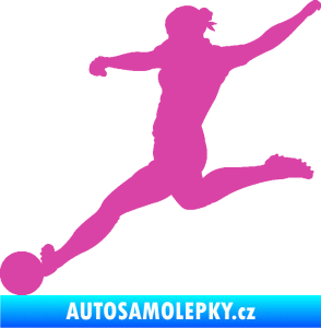 Samolepka Fotbalistka 002 levá růžová