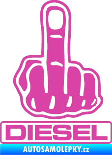 Samolepka Fuck off diesel růžová