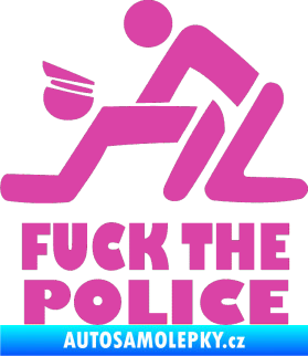 Samolepka Fuck the police 001 růžová