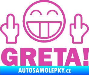 Samolepka Fuck you Greta 002 růžová