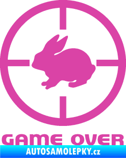 Samolepka Game over lov zajíce růžová