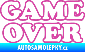 Samolepka Game over nad sebou 001 růžová