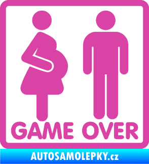 Samolepka Game over varianta jsem v tom růžová