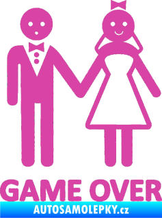 Samolepka Game over varianta svatba růžová