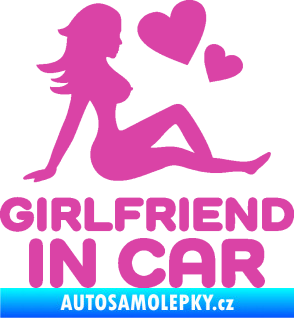 Samolepka Girlfriend in car růžová