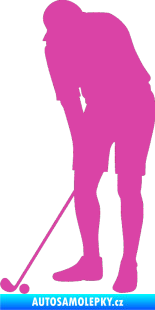 Samolepka Golfista 007 levá růžová
