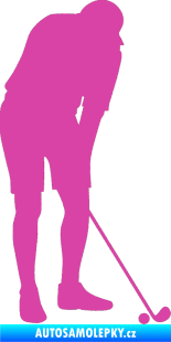 Samolepka Golfista 007 pravá růžová