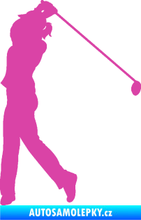Samolepka Golfistka 013 levá růžová