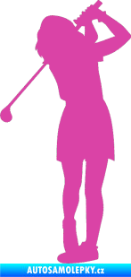Samolepka Golfistka 014 levá růžová