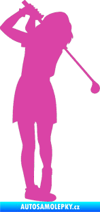Samolepka Golfistka 014 pravá růžová