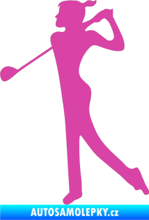 Samolepka Golfistka 016 levá růžová