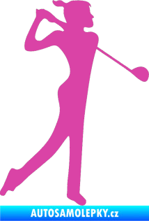 Samolepka Golfistka 016 pravá růžová