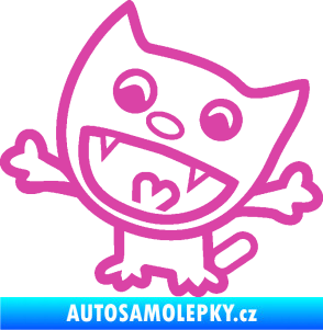 Samolepka Happy cat 001 levá růžová