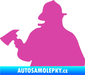 Samolepka Hasič 004 levá růžová