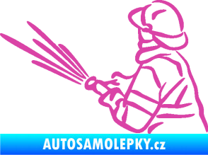 Samolepka Hasič 015 levá růžová