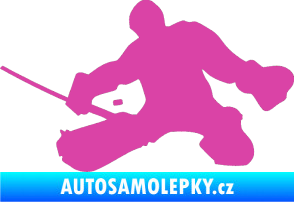 Samolepka Hokejista 015 levá brankář růžová