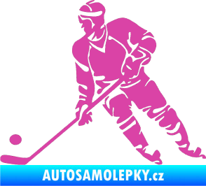 Samolepka Hokejista 027 levá růžová