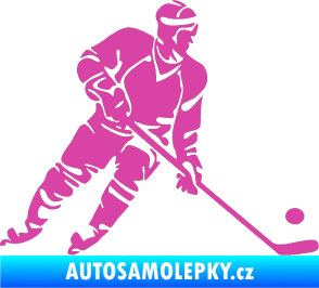 Samolepka Hokejista 027 pravá růžová