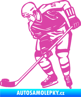 Samolepka Hokejista 029 levá růžová