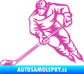 Samolepka Hokejista 030 levá růžová