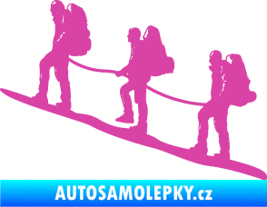 Samolepka Horolezci levá růžová
