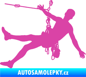 Samolepka Horolezec 002 pravá růžová