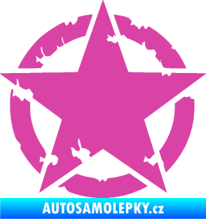 Samolepka Hvězda US Army 003 narušená růžová