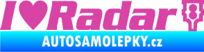 Samolepka I love radar nápis růžová