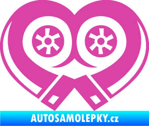Samolepka I love turbo růžová