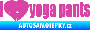 Samolepka I love yoga pants nápis růžová
