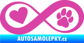 Samolepka Infinity 002 srdce a tlapka levá růžová