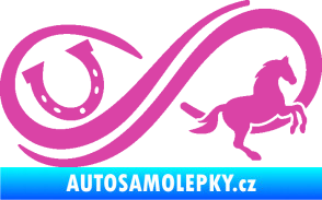 Samolepka Infinity 005 pravá koník s podkovou růžová