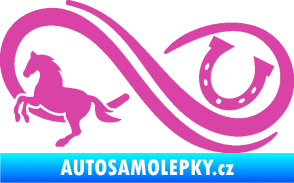 Samolepka Infinity 005 levá koník s podkovou růžová