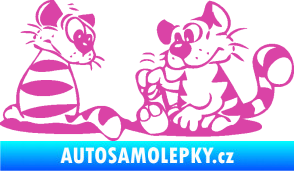 Samolepka Interiér 010 pravá kočičky růžová