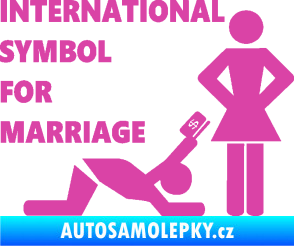 Samolepka International symbol for marriage růžová