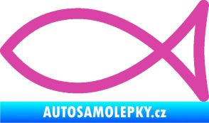 Samolepka Jesus rybička 006 křesťanský symbol růžová