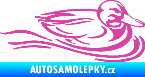 Samolepka Kachna 003 pravá ve vodě růžová