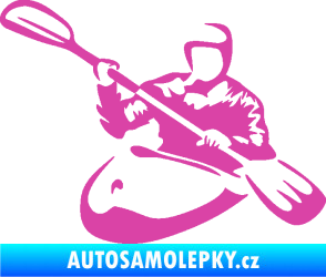 Samolepka Kajakář 004 levá růžová