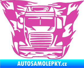 Samolepka Kamion 001 nákladní auto růžová