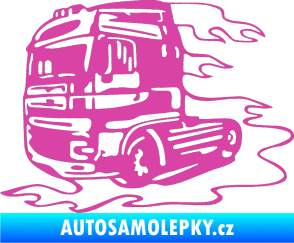Samolepka Kamion 003 levá nákladní auto růžová